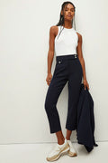 Veronica Beard Renzo Pant in Navy with Silver Buttons