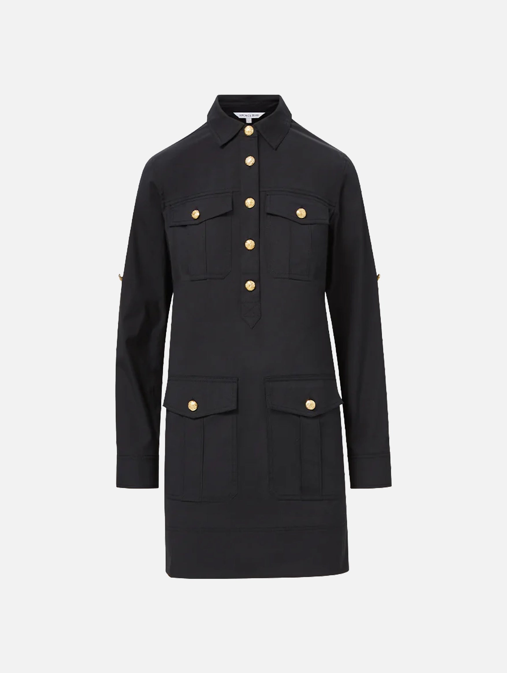 Saude Cargo Cotton Dress in Black