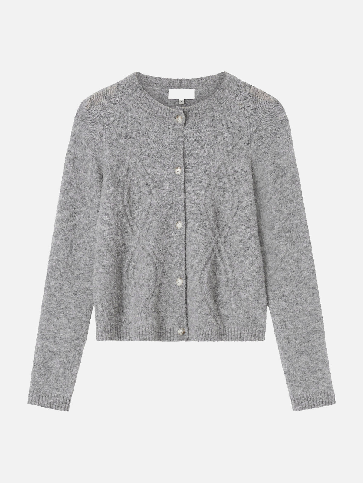 Sawyer Cable Knit Cardigan in Grey