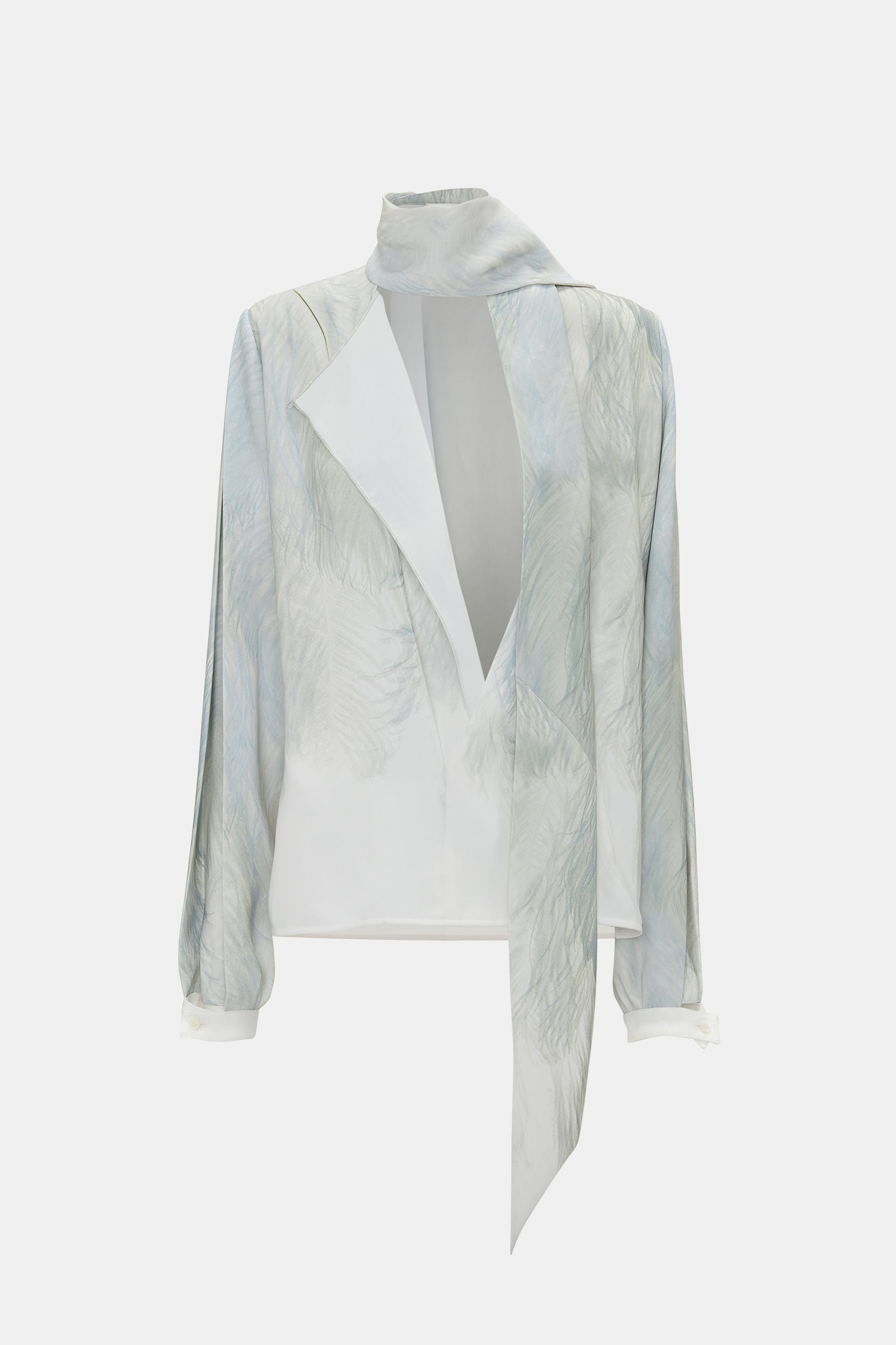 Scarf Neck Blouse in Feather White