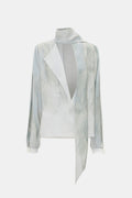 Victoria Beckham Scarf Neck Blouse in Feather White