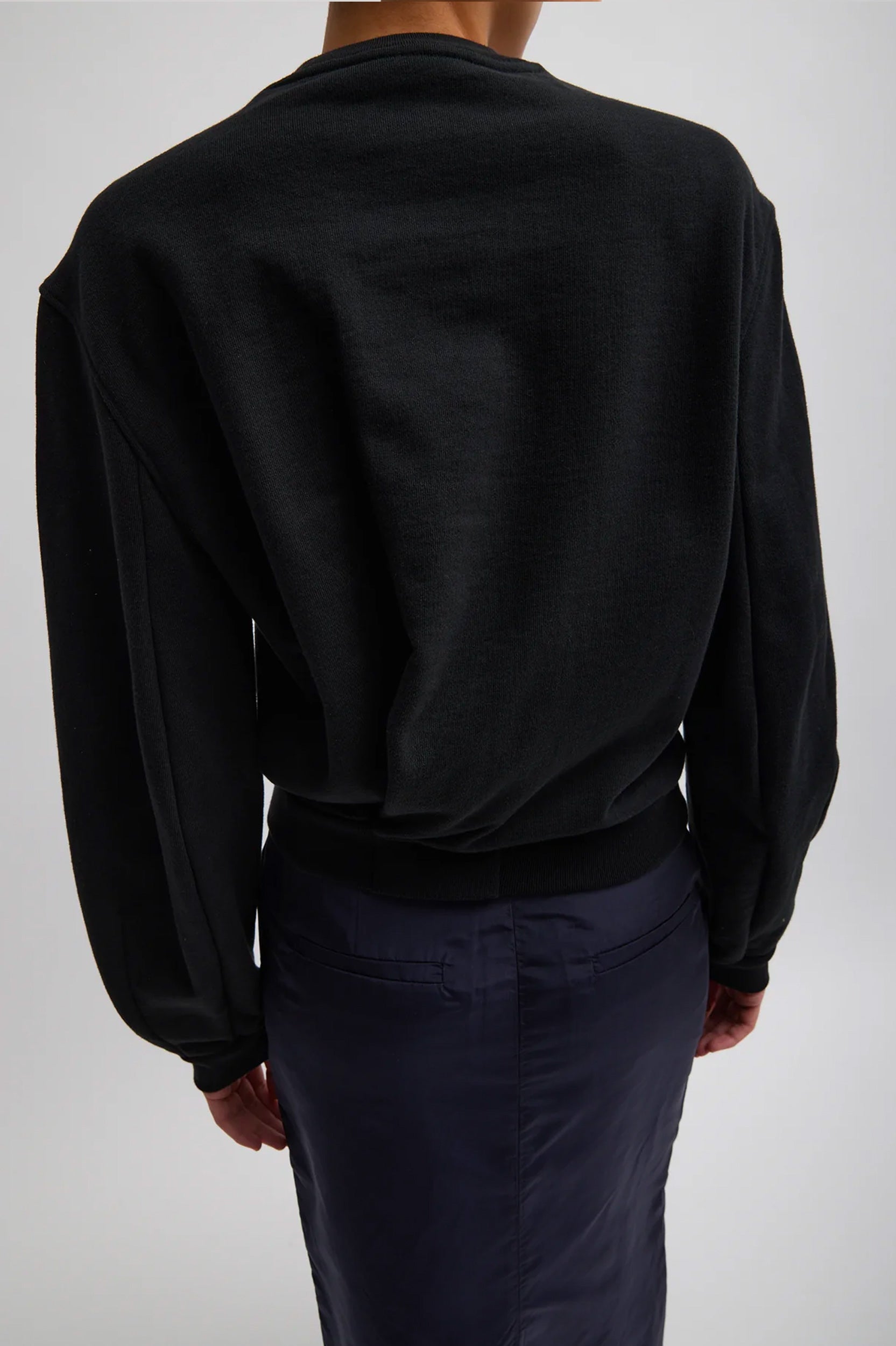Sculpted Long Sleeve Sweatshirt in Black