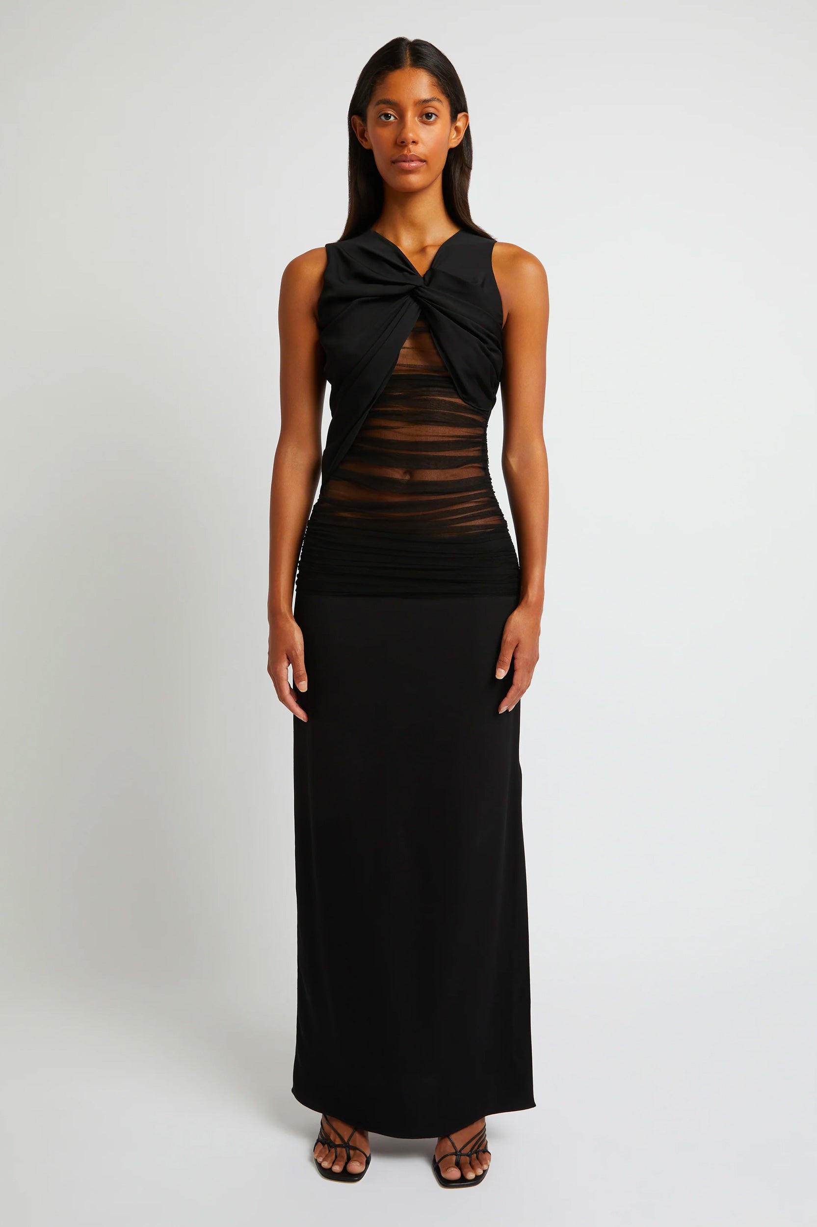 Semblace Tulle Twist Dress in Black