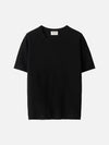 Soft Goat Short Sleeve O-Neck Cashmere Tee in Black