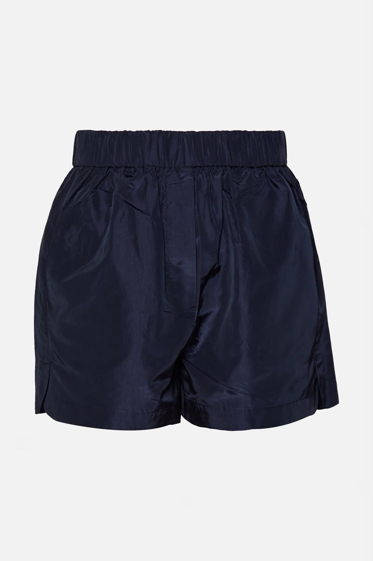 Silk Nylon Pull On Shorts in Navy