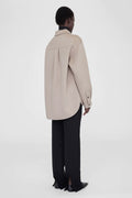 Anine Bing Sloan Shirt in Taupe Cashmere Blend