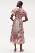 OROTON Sorrento Stripe Dress in Deep Spice
