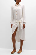 ANEMOS The LA Asymmetric Wrap Dress in White