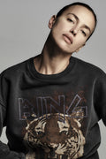 Anine Bing Tiger Sweatshirt in Black