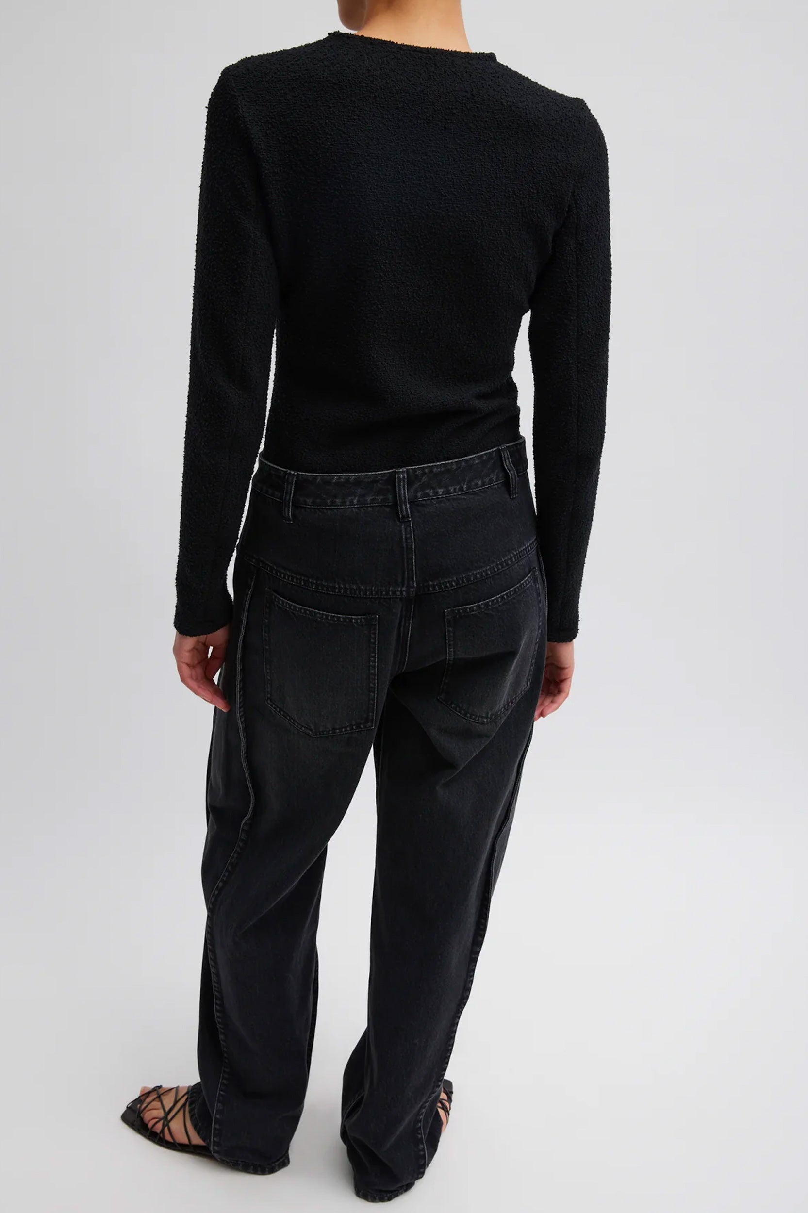 Vintage Black Denim Tuck Jean - Regular