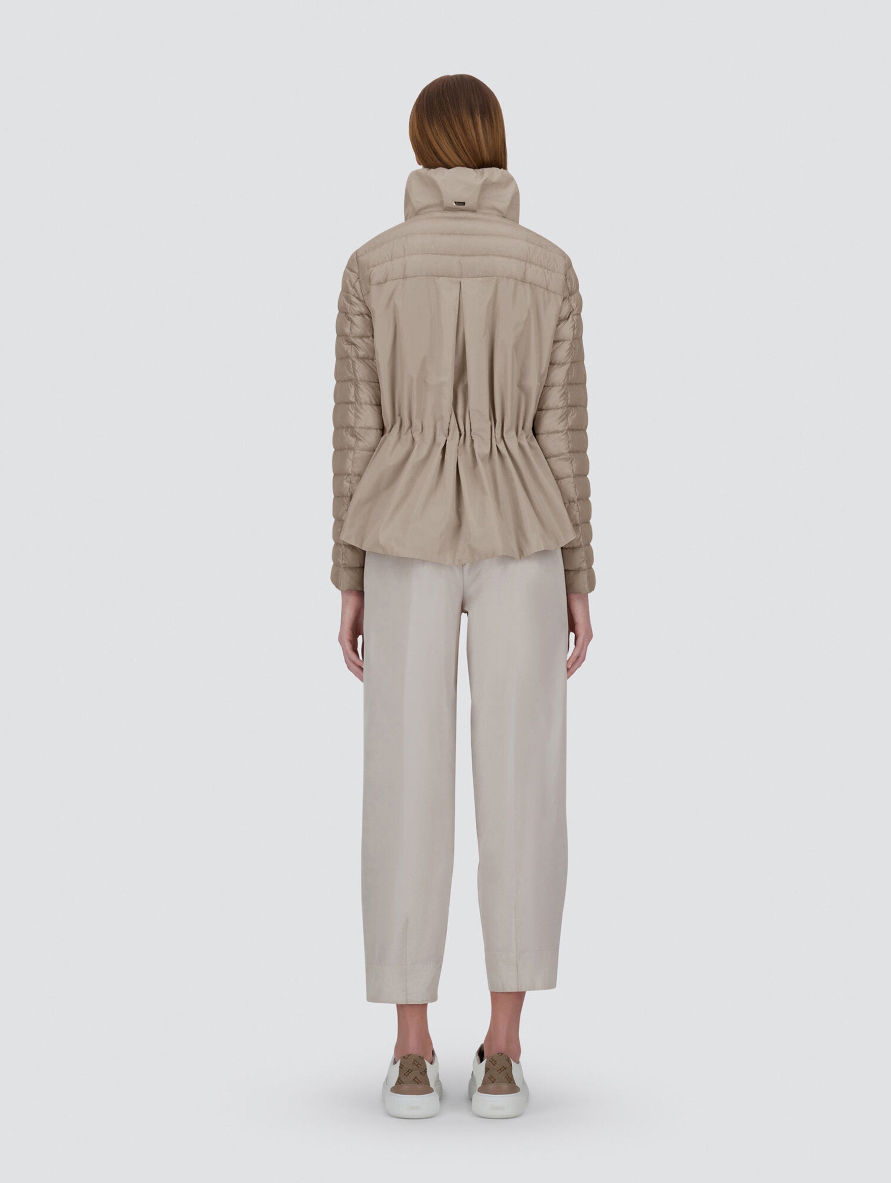 Ultralight Nylon and Techno Taffeta Jacket in Dove Grey