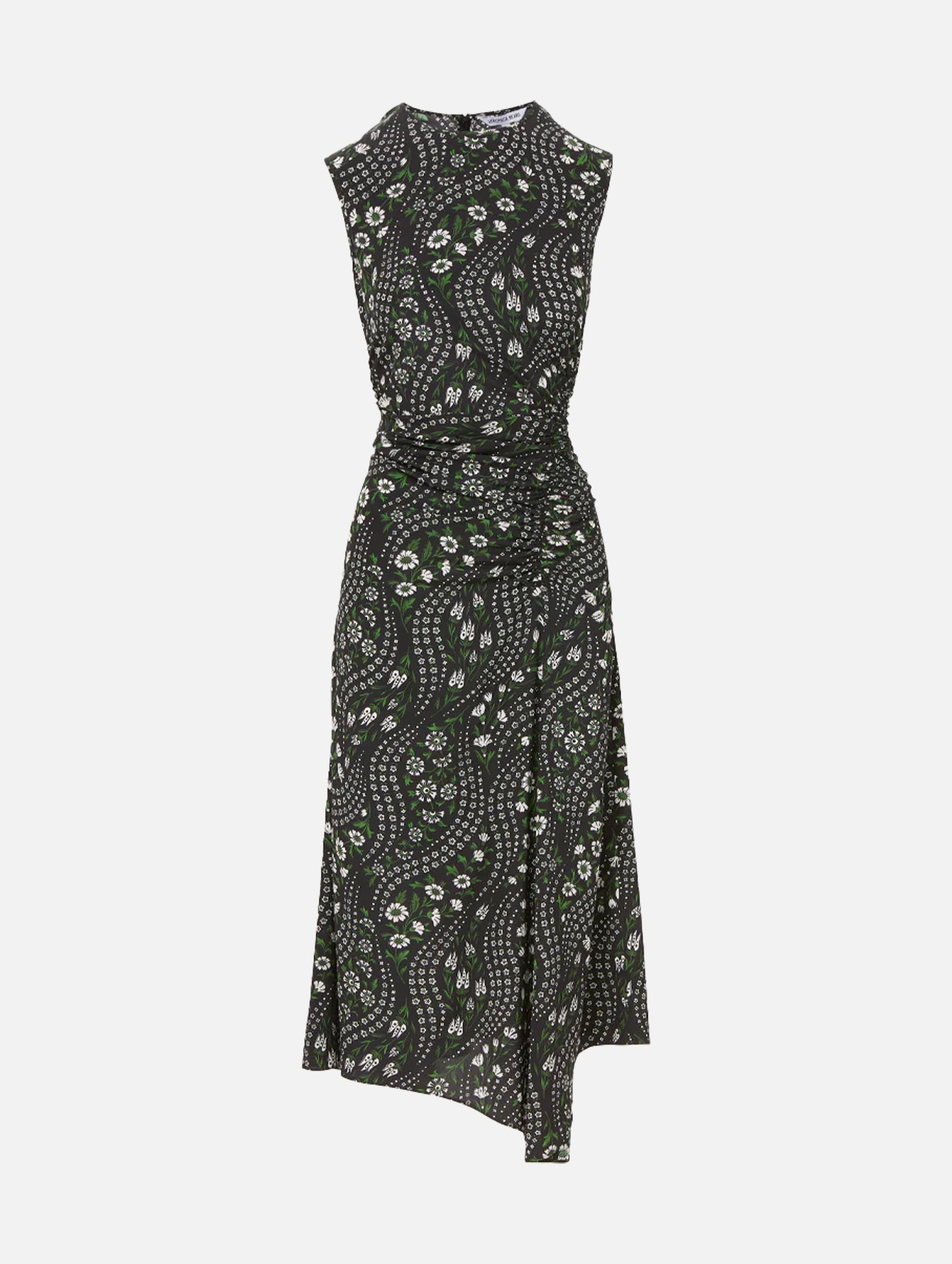 Viviana Silk Dress in Black Multi