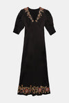 RIXO Zadie Embellished Dress in Waterblossom Black