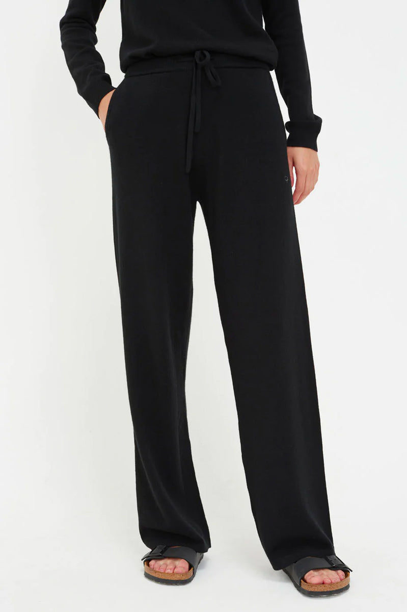 Wide Leg Cashmere Pants in Black | Chinti & Parker | Muse Boutique