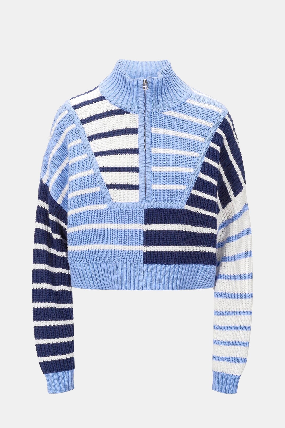 Hampton Cropped Sweater in Adriatic Stripe