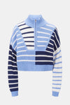 STAUD Hampton Cropped Sweater in Adriatic Stripe