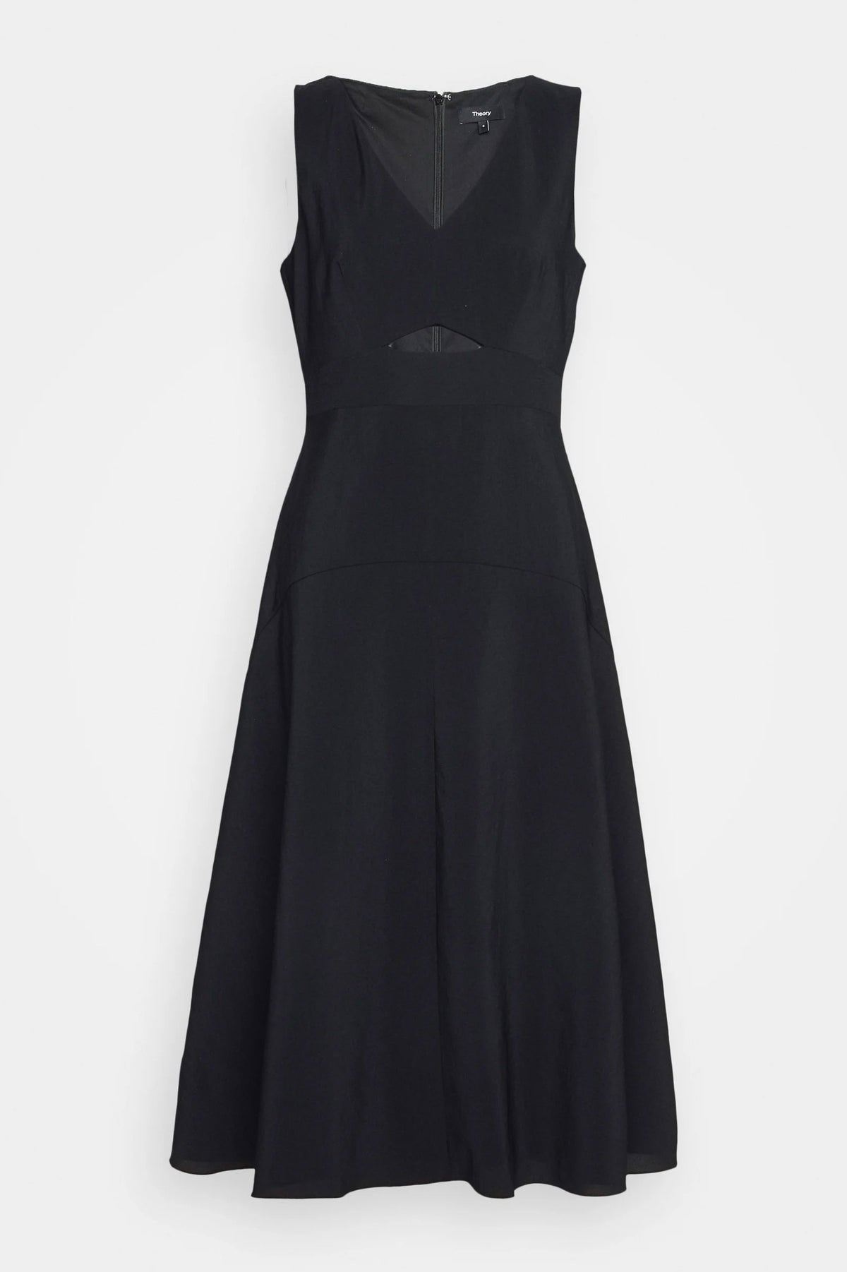 Cutout Crisp Midi Dress in Black