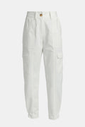 Derek Lam 10 Crosby Elian Utility Pants in Washed White