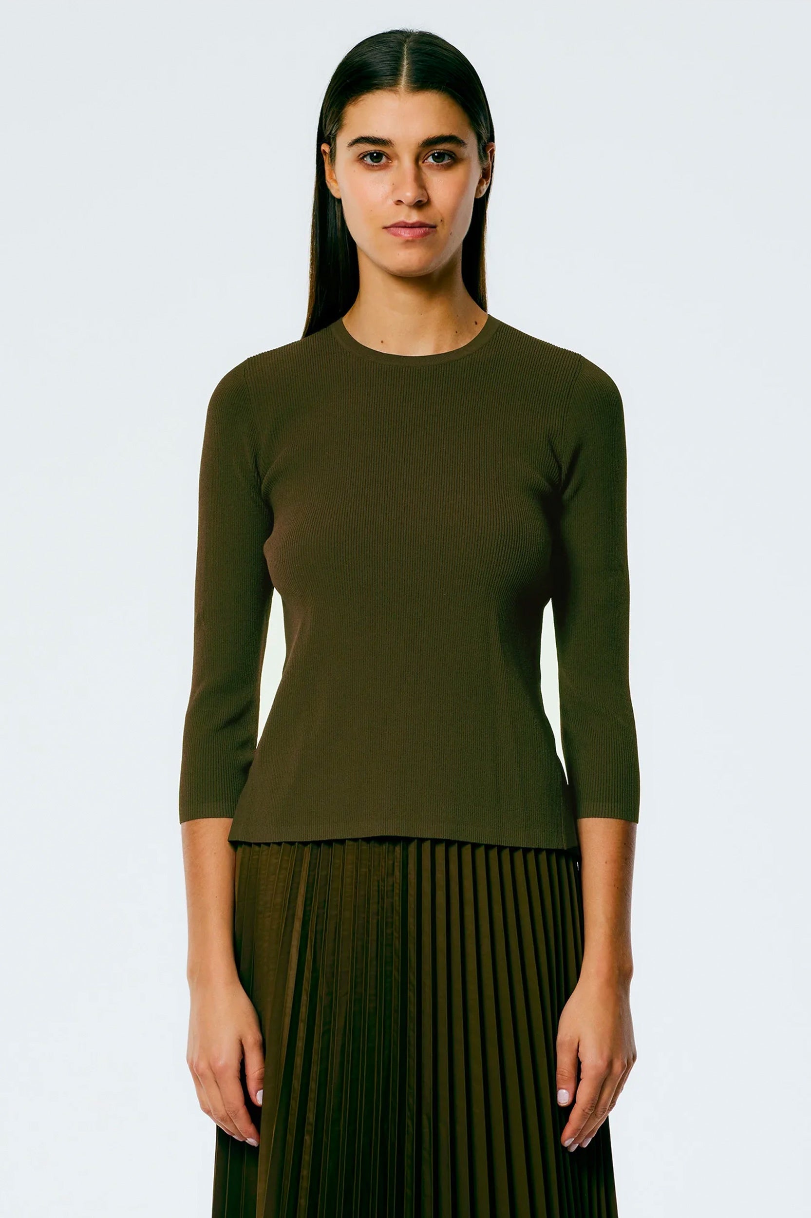 Giselle Openback Stretch Sweater in Wood