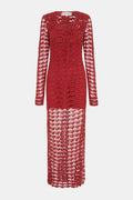 All That Remains Grace Cotton Crochet Dress in Red