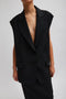 Tibi Tropical Wool Liam Vest in Black