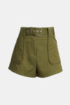 Derek Lam 10 Crosby Montery Belted Short in Fatigue