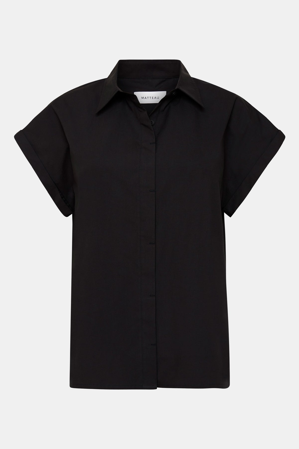 Relaxed Sleeveless Shirt in Black