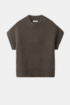 Soft Goat Round Neck Cashmere Top in Wood