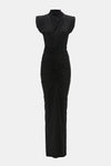 Victoria Beckham Ruched Jersey Gown in Black