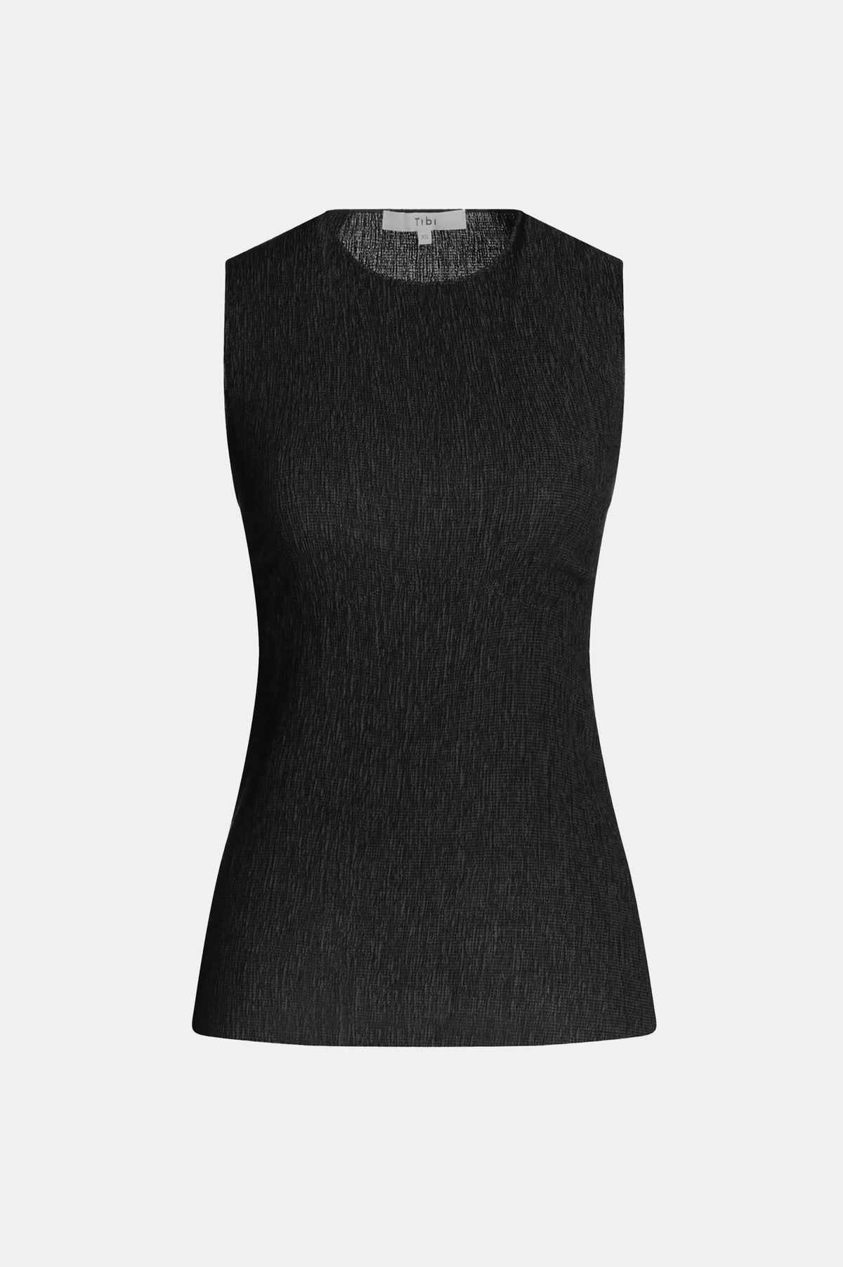 Sage Crinkle Lyocell Fitted Tank in Black