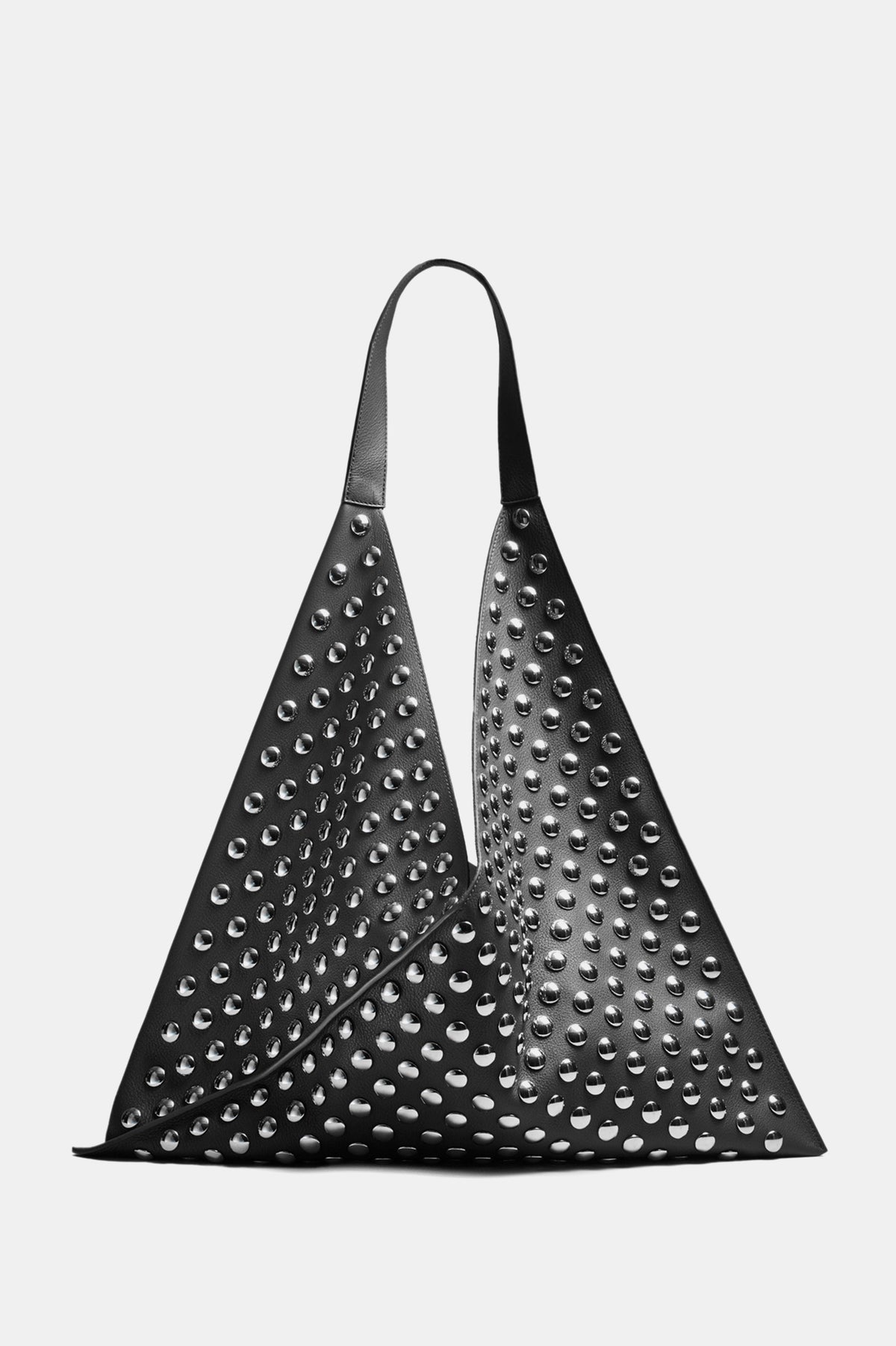 Sara Tote Bag with Silver Studs in Black