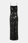 ST. AGNI Semi Sheer Floral Dress in Black