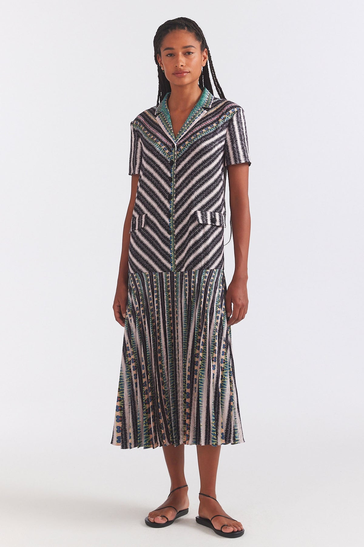 Sonia-C Dress in Pothos Stripe