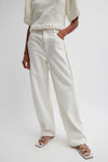Tibi Spring Denim Tuck Jean in White - Short