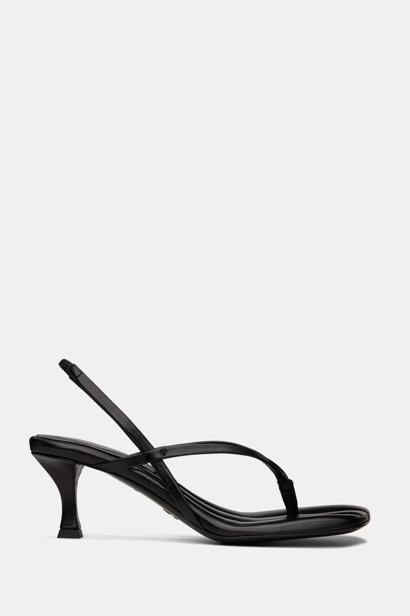 Square Thong Sandals in Black