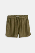 Alex Mill Sunny Linen Shorts in Deep Olive