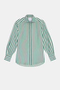 With Nothing Underneath The Boyfriend Shirt in Forest Green Stripe
