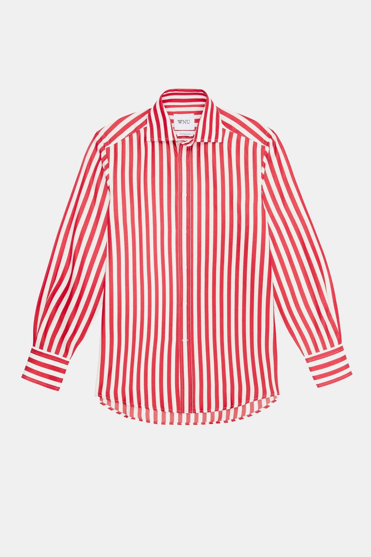 The Boyfriend Shirt in Maple Red Stripe