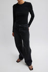 Tibi Vintage Black Denim Tuck Jean - Short