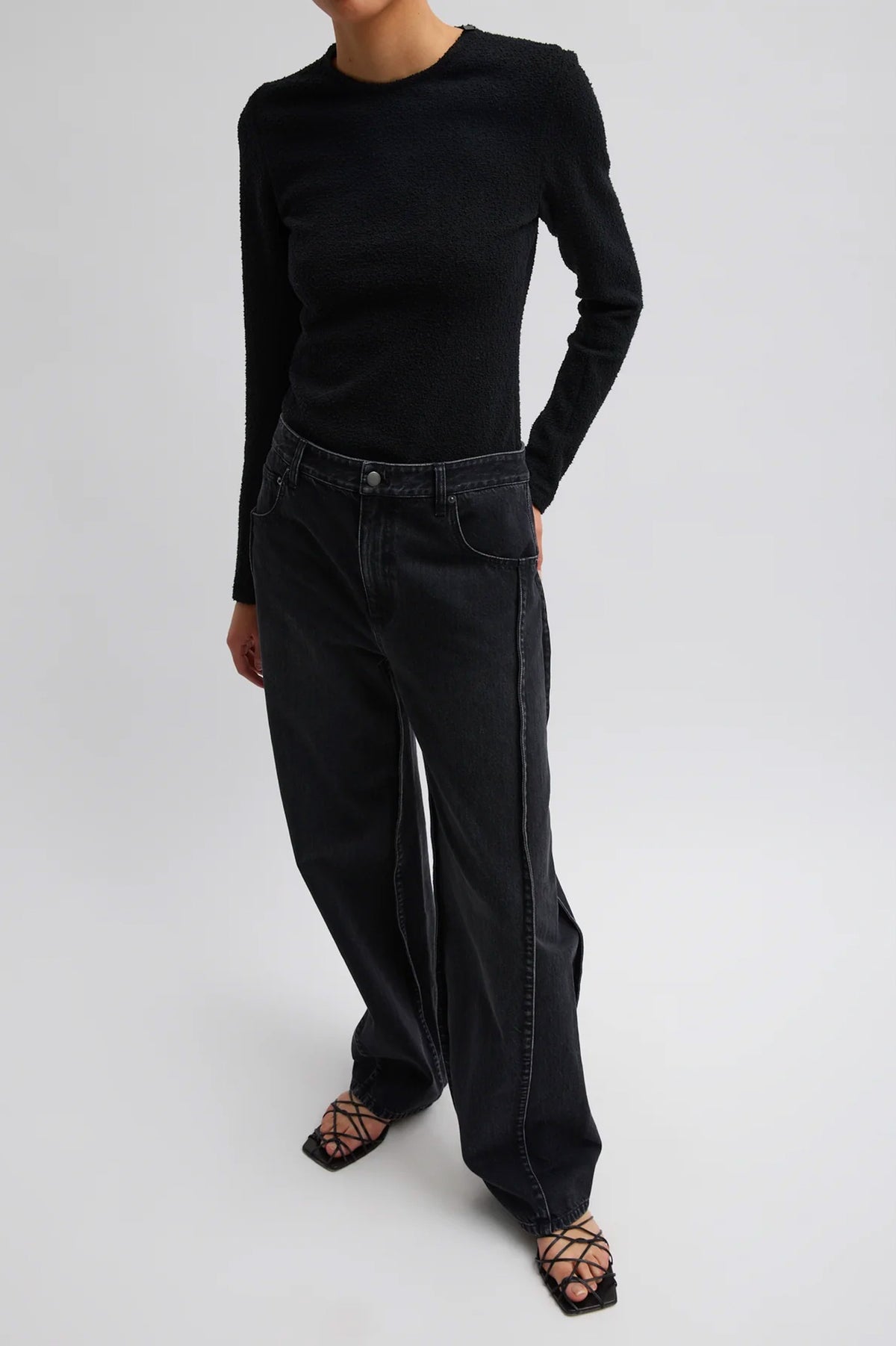 Vintage Black Denim Tuck Jean - Regular